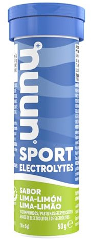 Nuun Sport Lima Limón Comprimidos Efervescentes con Electrólitos y Vitamina C, Contribuye a una Óptima Hidratación y Funcionamiento del Sistema Inmune, 1 Tubo con 10 Tabletas Efervescentes