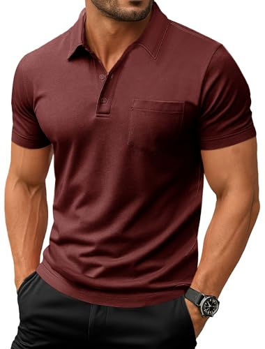 EKLENTSON Mens Polo Shirts Short Sleeve Summer Activewear Golf Work T Shirt