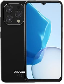 DOOGEE N55 Pro Smartphone ohne Vertrag, 16GB RAM + 256GB Speicher, Android 14 Handy, 6.56 Zoll HD+ Display, Octa-Core, 13MP+8MP AI Kamera, 5150mAh Akku, Dual SIM 4G, Schwarz