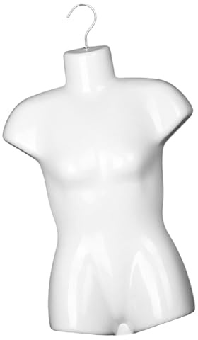 Hellery Hängende Schaufensterpuppe, Weibliche Schaufensterpuppe mit Kleiderhaken, Halbkörper Schaufensterpuppe, Torso Display für Einkaufszentren, Unterwäsche, Höhe 50cm