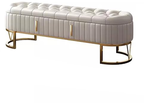 Sitzbank mit Stauraum mit Schubladen, Sofa-Truhenbank mit Stauraum, Moderne Aufbewahrungstruhe des Bettes, für Wohnzimmer, Bettbank für den Eingangsbereich des Schlafzimmers(Beige,55.1in/140cm)
