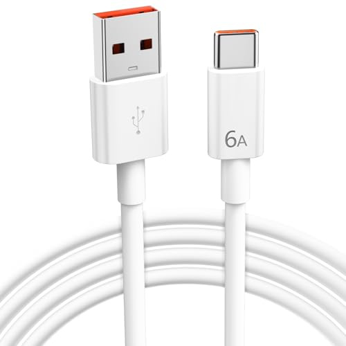 ACAGET 100W Cavo USB C 2M per SuperCharge Cavo di Ricarica per HONOR 400Pro | 6A Cavo USB Type-C per HONOR Magic8 7 6 Lite 400 200 90 80 Lite Ricarica Rapida Cavo per Super-charge per Huawei Pura 70 P60