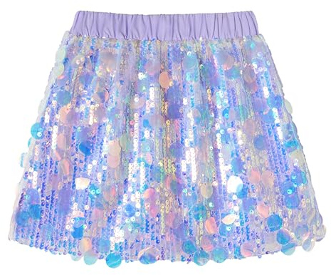 Miipat Flickor paljetter kjolar småbarn flicka minikjol glittrande mode dans födelsedag prinsessa fest barn skorts för flickor, sjöjungfru lila, 10-11 Jahre