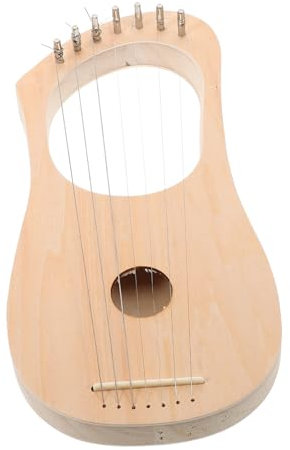 TOYANDONA Holz Leierharfen Bausatz 7-saiten Selbstgemacht Harfe Musikinstrument Lindenholz Naturbelassen Für Erwachsene Musikliebhaber Zuhause Und Schule