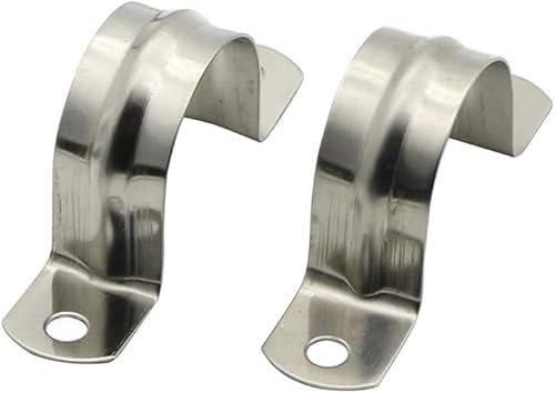 HVDHYY 60mm 304 Edelstahl-Rohrschellen zur Befestigung der Schlauchinstallation Rohrschelle U-förmige Rohrschelle geeignet für Zuhause Garten Innen- und Außenbereich 10 Stück