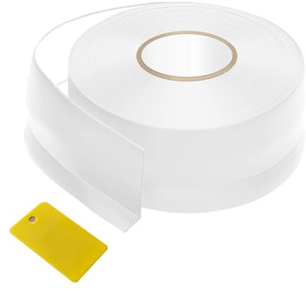 Jyvex Weichsockelleiste Selbstklebend 50x20mm (7m), küchenabschlussleiste Weiß, Sockelleiste Selbstklebende für Küche und Badezimmer, Winkelprofil Kunststoff aus PVC, Flexible Knickleiste