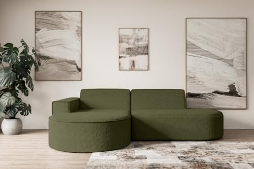 ALTDECOR Ecksofa in L-Form Corner Sofa Bett Eckcouch Couch Wohnlandschaft Cauchsofa MARI-L1-243x171x79,5 cm Grün