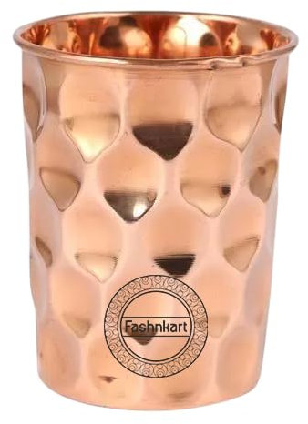 Verres en cuivre pur Eau potable Santé ayurvédique Gobelets en cuivre pur 10,14 oz 300 ml (Diamant)