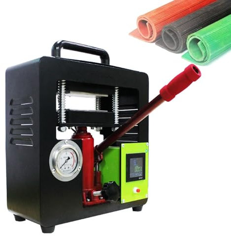 Pressa a Caldo Idraulica da 600 W Con Piastra Riscaldata da 2,4 x 4,7 Pollici, Pressa Idraulica Manuale, Temperatura Regolabile da 0 a 250 ℃, Pressione Regolabile