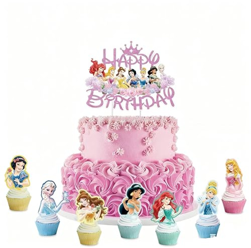 29 Stück Tortendeko Mädchen,Tortendeko für Geburtstagsfeiern und Jubiläen,Kuchen Deko Kindergeburtstag