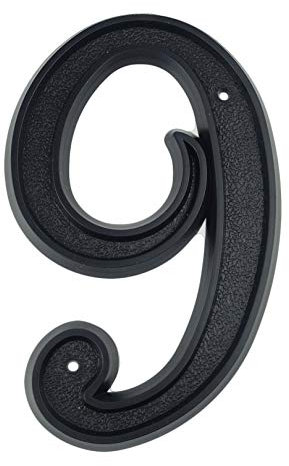 SQIANKUN Numero Civico Esterno 1 pz 5.5 139mm Grande Numero Civico Nero ABS Plastica Numero Porta Cassetta Postale Indirizzo Cartello Numero Civico Esterno #0-9 Numeri Civici Esterni(9)