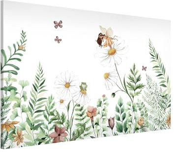 Magnettafel Pinnwand für Magnete Kinderzimmer Magnetboard - Magnetwand Made in Germany - Fee Aquarell Notiztafel grün Mädchen Jungen Visionboard WBMT_7362 (60x40cm)