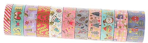 SHINEOFI 11rollen Weihnachtsband Mit Weihnachtswashi-bändern Für Notizbücher Und Geschenke Dekorative Washi-tapes Mit Verschiedenen Mustern Für Bastelarbeiten