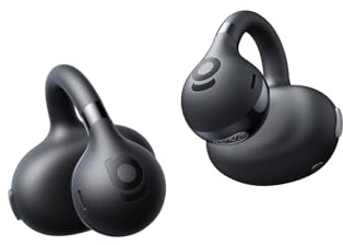 Baseus Bass BC1 Open Ear Earbuds Clip-On Headphones, Open-Ring Comfort with Tri-Curve Snug Clip, Powerful Sound with SuperBass, 4-Mic Clear Calls, IP55 Waterproof, 38H Playtime, Lightweight