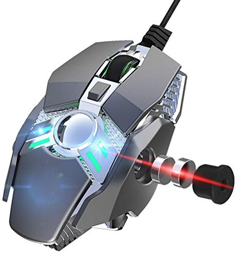 Souris de jeu optique filaire ergonomique pour PC – Programmable, compatible avec Windows XP, Vista, 7, 8, 10 et Mac