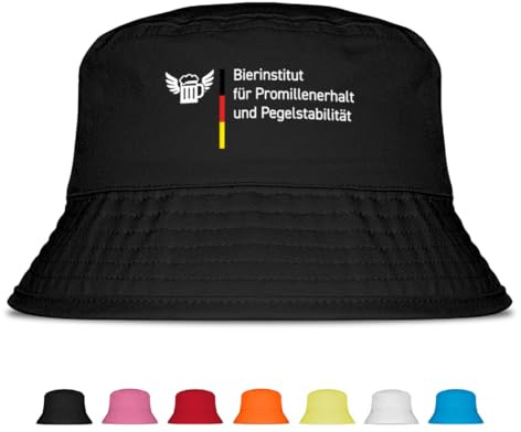 Prozente Momente Bierinstitut – Der perfekte Sonnenhut für Herren & Damen – Ideal als Malle-Outfit, Party-Accessoire & Festival-Eimerhut