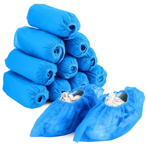 Kongkee 100 PCS Disposable Shoes Covers, Blue, Non-Woven Shoe Protectors for Indoor & Outdoor, Duty Dust Proof Shoe & Boot Covers(Blue)