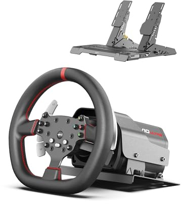 PXN V10 Ultra Direct Drive Gaming Steering Wheel for PC, PS4, Xbox – 3.2Nm Force Feedback, Servo Motor, 4 Paddle Shifters, Hall Pedals – Sim Racing Wheel for Driving Simulators and Racing Games