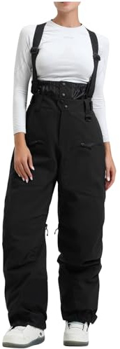 Generisch Skihose Damen Wasserdicht Schneehose Atmungsaktiv Snowboardhose Baggy Ski Hosen Hosenträger Skihosen Frauen Langgröße Winterhose Ski-Trägerhose Zum Drüber Ziehen Outdoorhose Hose Einfarbig