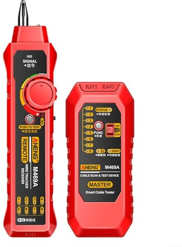 M469A Umfassender Leitungssucher zur schnellen Identifizierung von Telefonleitungen und Netzwerkkabeln in verschiedenen Einstellungen (schwarz)