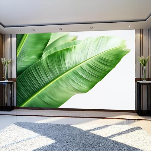 Carta da Parati Foglie di banano Fotomurale Verde in TNT Murale Decorativo Poster Gigante per Soggiorno Cameretta