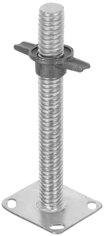 FOMIYES Adjustable Screw Jack Scaffold with Threaded Rod Design and Wide Base Plate, Multipurpose Metal Scaffolding Bottom Leveling Foot for House Support and Formwork, Easy Installation