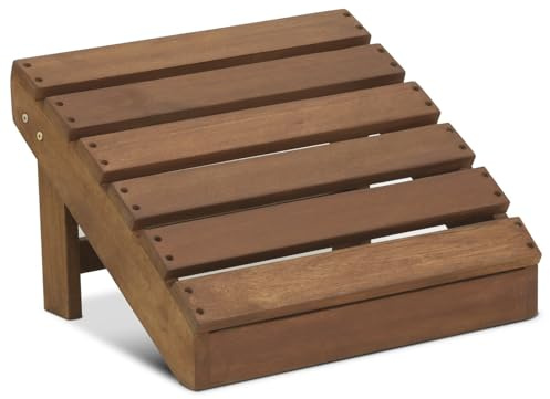 Furinno Tioman Fußschemel in Teaköl, Holz, Natur, 42.47 x 51 x 33.5 cm