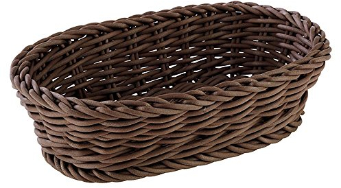 Cestino APS, ovale PROFI LINE - cestino, cestino di vimini in polipropilene - dimensioni: 19 x 12 cm/altezza: 6 cm/colore: marrone scuro