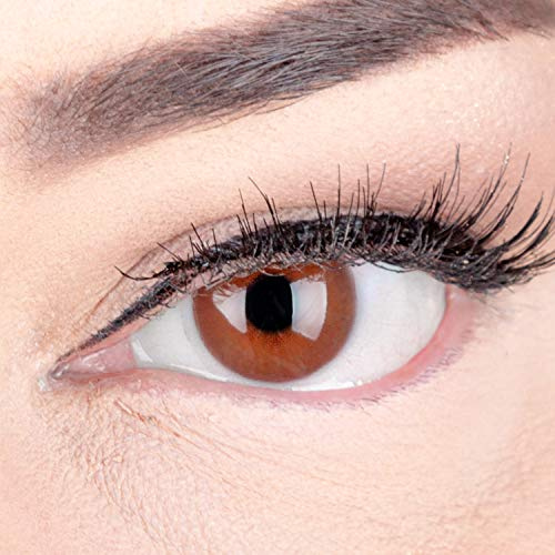 Braune Premium Kontaktlinsen 'Jasmine Choco' Farbige Linsen Mit Stärke Braun + Behälter von Glamlens, weiche 3-Monatslinsen im 2er Pack -1.50