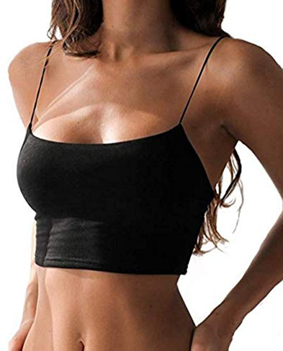 Loalirando Camisole et Débardeur Court Femme Eté à Bretelles Fines Sexy Couleur Uni