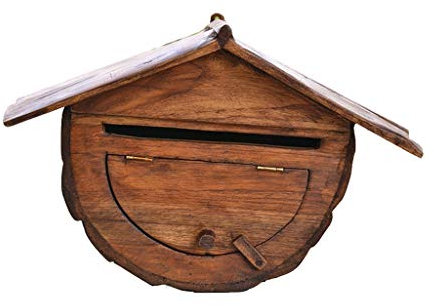 KONGY Briefkasten, Handgemacht Wandmontage Multifunktion Holz Letterbox Draußen Amerikanischer Retro Dauerhaft Kreativ Post Box Letterbox (Farbe : A)