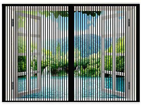 Contraventanas con Mosquitera Cortina Mosquitera Magnética Para ventanas Protección Contra Insectos ventana Balcón Sala Estar Patio Pegado -160x265cm(63x105inch)