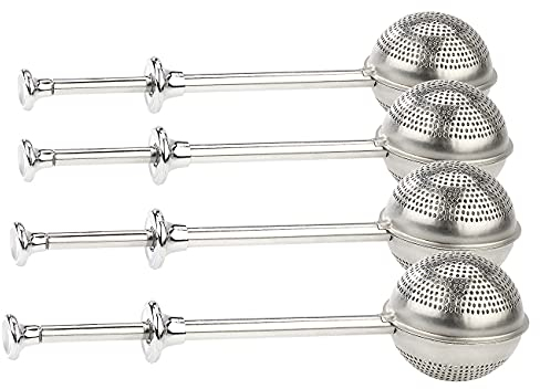 PEARL Gewürz-Ball: 4er-Set Teesiebe, rostfreier Edelstahl, Ø 5 cm, spülmaschinengeeignet (Gewürz-Kugeln, Sieb für Teekanne, Teetasse, Küchenhelfer)