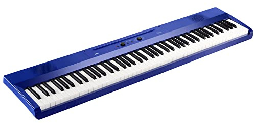 Korg – Liano L1 – Tragbares Digitalpiano mit Hochwertiger Soft-Touch-Tastatur – Metallisches Blau
