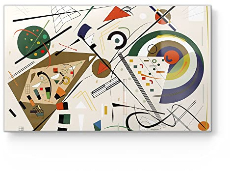 DEQORI Frühstücksbrett Glas | klein 23x14 cm | Motiv Expressionistische Formen | Design Schneidebrett für Küche | Frühstücksbrettchen antibakteriell & rutschfest | Glasplatte & Servierplatte