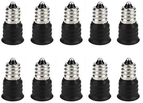 ShuoHui 10 Stück E12 adapter E12 auf E14 Lampensockel Adapter Konverter,E12 auf E14 Lampensockeladapter für Glühlampen,LED,Halogen Energiespar Lampen
