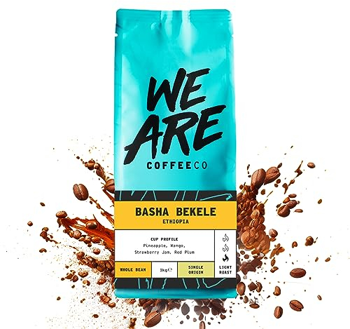 Coffee Beans 1kg Bag, Whole Bean Coffee, Ethiopian Coffee Beans, 100% Arabica, Light Roast Speciality, Single Origin (We Are Coffee Co)