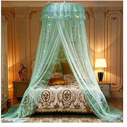 OKUOKA Zanzariera a baldacchino Naturals Baldacchino a baldacchino Protezione Contro Gli Insetti per Interni ed Esterni Altezza Decorativa 260 cm con luci Colorate Rosa (3)