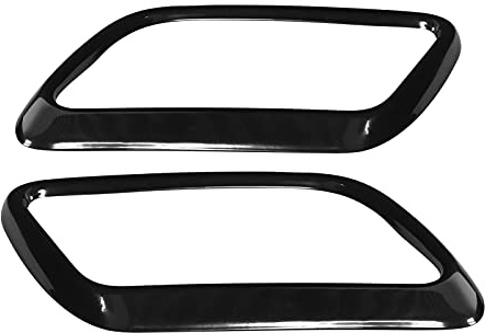 BOROCO Tail Exhaust Pipe Cover Trim, 2 Pcs Glossy Black Stainless Steel Tailpipe Decorative Frame Bezel Replacement for Velar 2018-2019