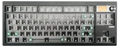 Fiorky GMK87 Kit Clavier mécanique Clavier sans Fil 87 Touches Clavier rétroéclairé RVB Hotswap programmable Via Bouton et écran Compatible Bluetooth/2,4 Ghz/Type-C pour Bureau Jeu Esports