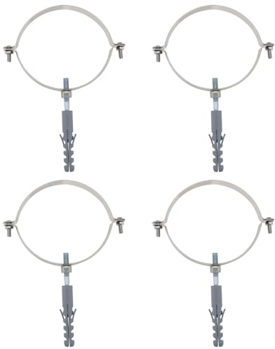 EMSea 4 Stück Edelstahl-Rohrschelle Rohrhalterungen Verstellbare Rohrhalterung Klemme Rohrverbindungsstücke Clips für Stahl Chrom Kupfer Kunststoffrohre