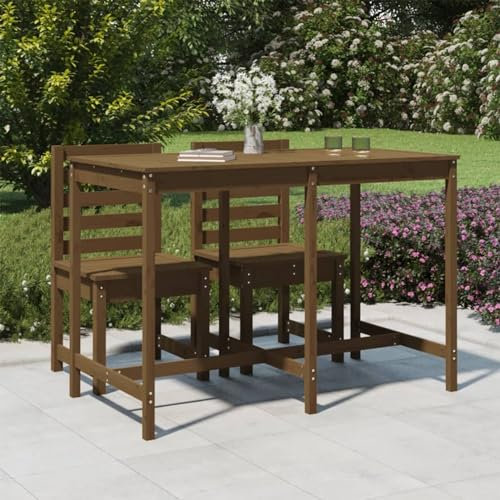 ShGaxin Gartentisch, Buffettisch, Garten Esstisch, Multifunktionstisch, Terrassentisch, Picknicktisch, Spieltisch, Flohmarkttisch, Honigbraun 159,5x82,5x110 cm Massivholz Kiefer