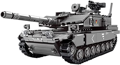 MASUSE Panzer Bausteine Bauset, 1009 Teile Militär Leopard 2A7 Panzer Modell, Klemmbausteine Hauptkampfpanzer Modellbausatz Konstruktion Bauset für Kinder Erwachsene