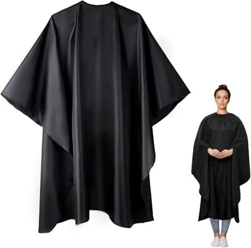 Holbé Hairdressing Cape/Snap closure fits all neck size/Waterproof/Lightweight/Stain resistant/Hanging loop/145 x155cm (57×61)