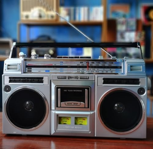 FAcoLL Lettore CD Portatile Boombox, Radio riproduttore di Cassette retrò Anni '80, Radio AM/FM, Supporto Ingresso SD/USB, registratore di Cassette per Viaggi di riunioni di Famiglia