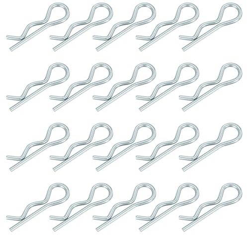 QUARKZMAN 20Stk Federsplint 1x17mm Splinte Federschnellverschluss Silber | Anhängersplinte Sicherungsstift R Clip Haarnadel Kohlenstoffstahl