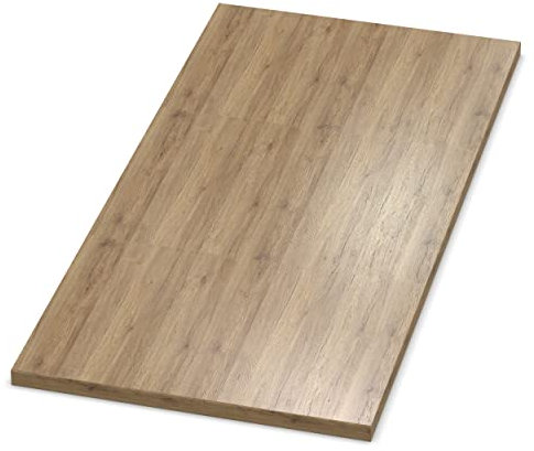AUPROTEC Tischplatte 28mm Eiche Sanremo Classic 1200 mm x 700 mm Holzplatte melaminharzbeschichtet Spanplatte mit 2mm ABS Kante Auswahl: 120x70 cm