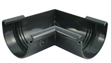 Marley Dachrinnenset aus PVC Dachrinnenteile RG 75 - Anthrazit RAL 7016 Regenrinnen System (Innenecke)