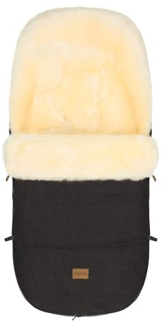 Fillikid Lammfellfußsack Makalu Exklusiv | Winterfußsack aus medizinischem Fell | Warmer Fussack für Tragetasche, Babyschale & Kinderwagen | Kinderwagenfußsack 50 x 90 cm passend für Bugaboo, Joolz