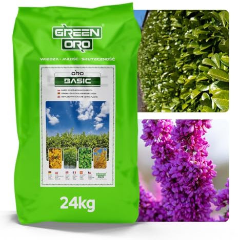 GREEN ORO ORO BASIC 24KG – Fertilizzante a lunga durata per lauroceraso, piante da siepe e piante amanti dell'alcalinità